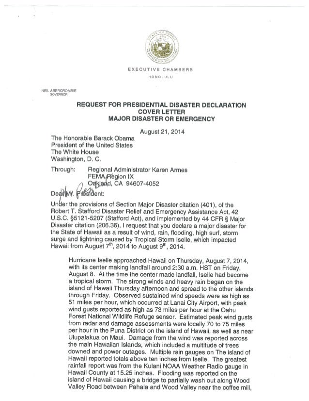 Disaster Declaration Request