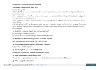 Ui Path Automation Basic Interview Questions uipath-interview-questions.pdf it was productive | PDF