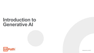 Introduction to
Generative AI
Mudhukrishna LALAPET
 