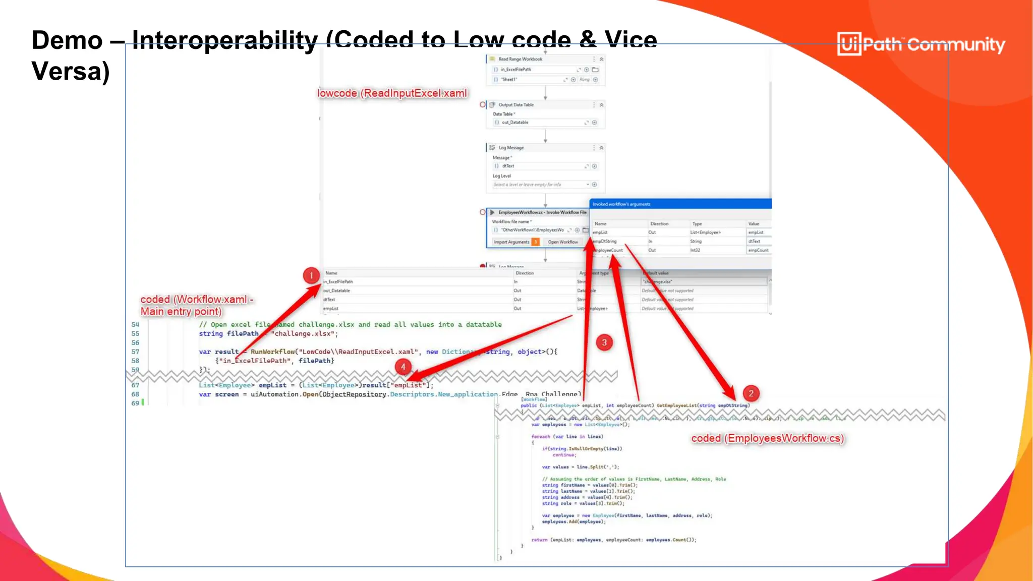 Demo – Interoperability (Coded to Low code & Vice
Versa)
 