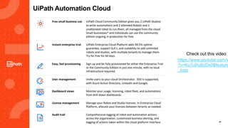 26
UiPath Automation Cloud
https://www.youtube.com/w
?v=Ku7uDuBzDx0&feature
_logo
Check out this video
 