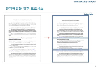 문제해결을 위한 프로세스
6
UiPath OCR Activity with Python
Python Script
 