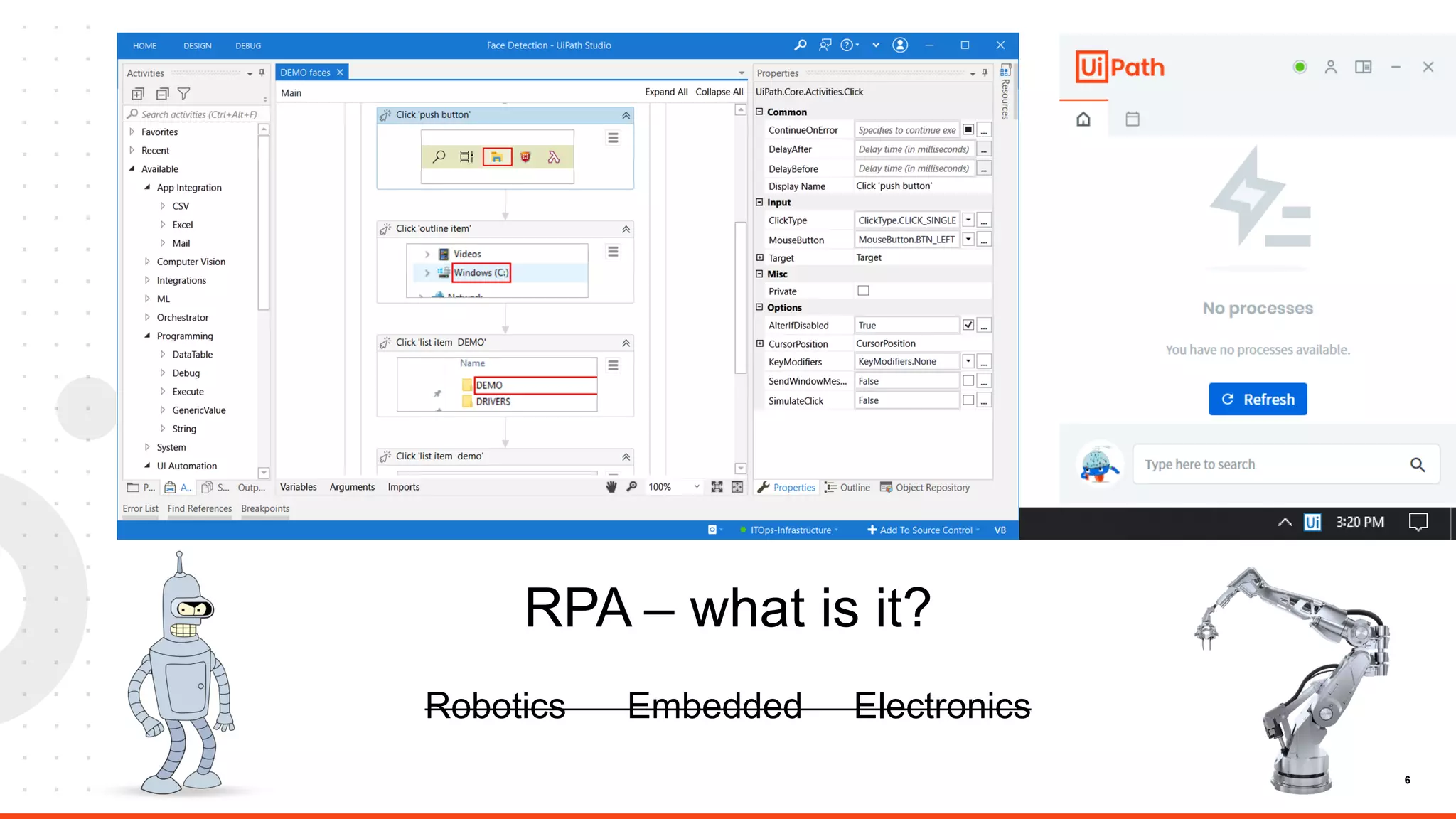 6
RPA – what is it?
Robotics Embedded Electronics
 