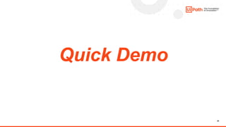 20
Quick Demo
 