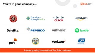 32
You’re in good company…
Join our growing community of Test Suite customers
 