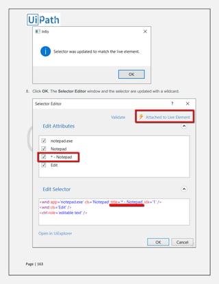 Page | 163
8. Click OK. The Selector Editor window and the selector are updated with a wildcard.
 