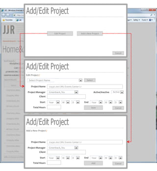 Edit ProjectAdd a New ProjectCancelEdit Project /Select Project NameSelectProject Name22430.J00 CMU Events Center L1ActiveProject ManagerGreenback, StuActive/InactiveClientStartEndYearMDYearMDTotal HoursSaveCancelAdd a New Project /Project Name22430.J00 CMU Events Center L1Project ManagerGreenback, StuClientStartEndYearMDYearMDTotal HoursAddCancel