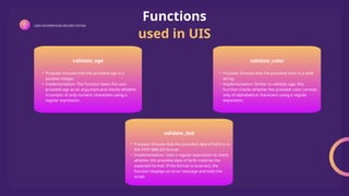 Comprehensive User Information Record System with Input Validation and ...
