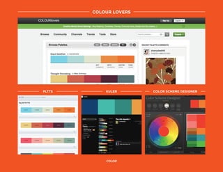 colour lovers
color
pltts kuler color scheme designer
 