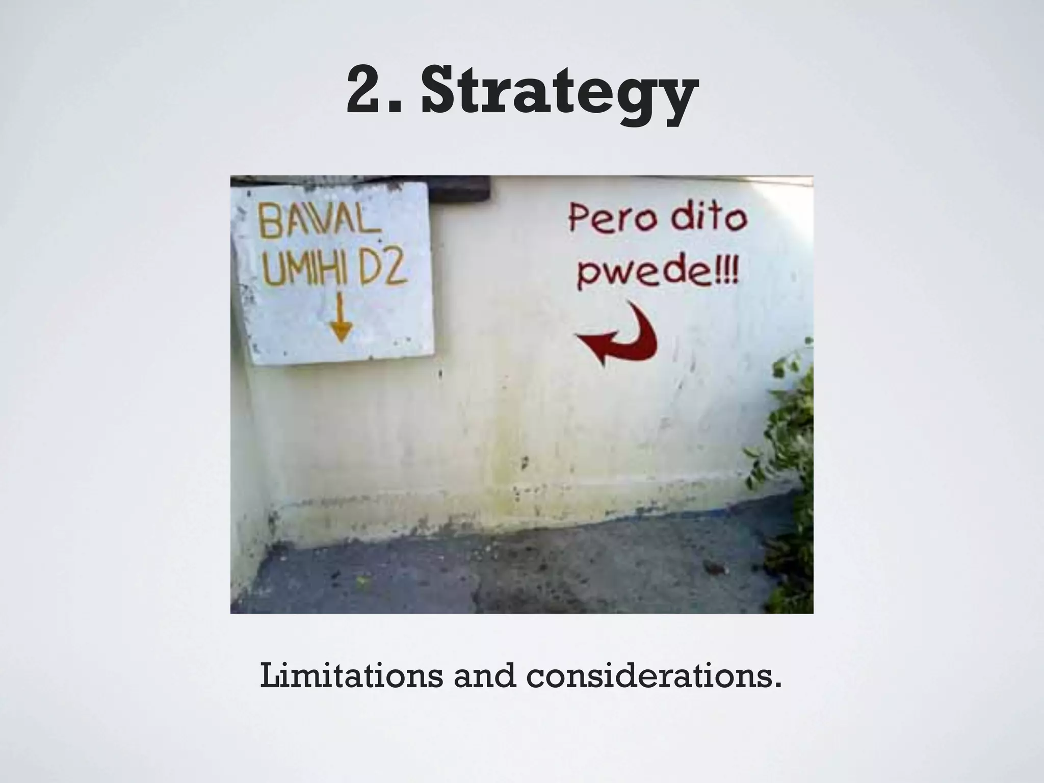2. Strategy




Limitations and considerations.
 