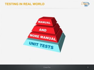 8CreamTec
TESTING IN REAL WORLD
 