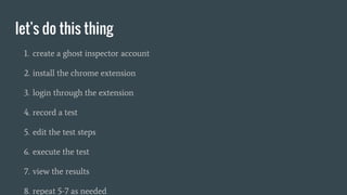 Ui Testing with Ghost Inspector | PPTX