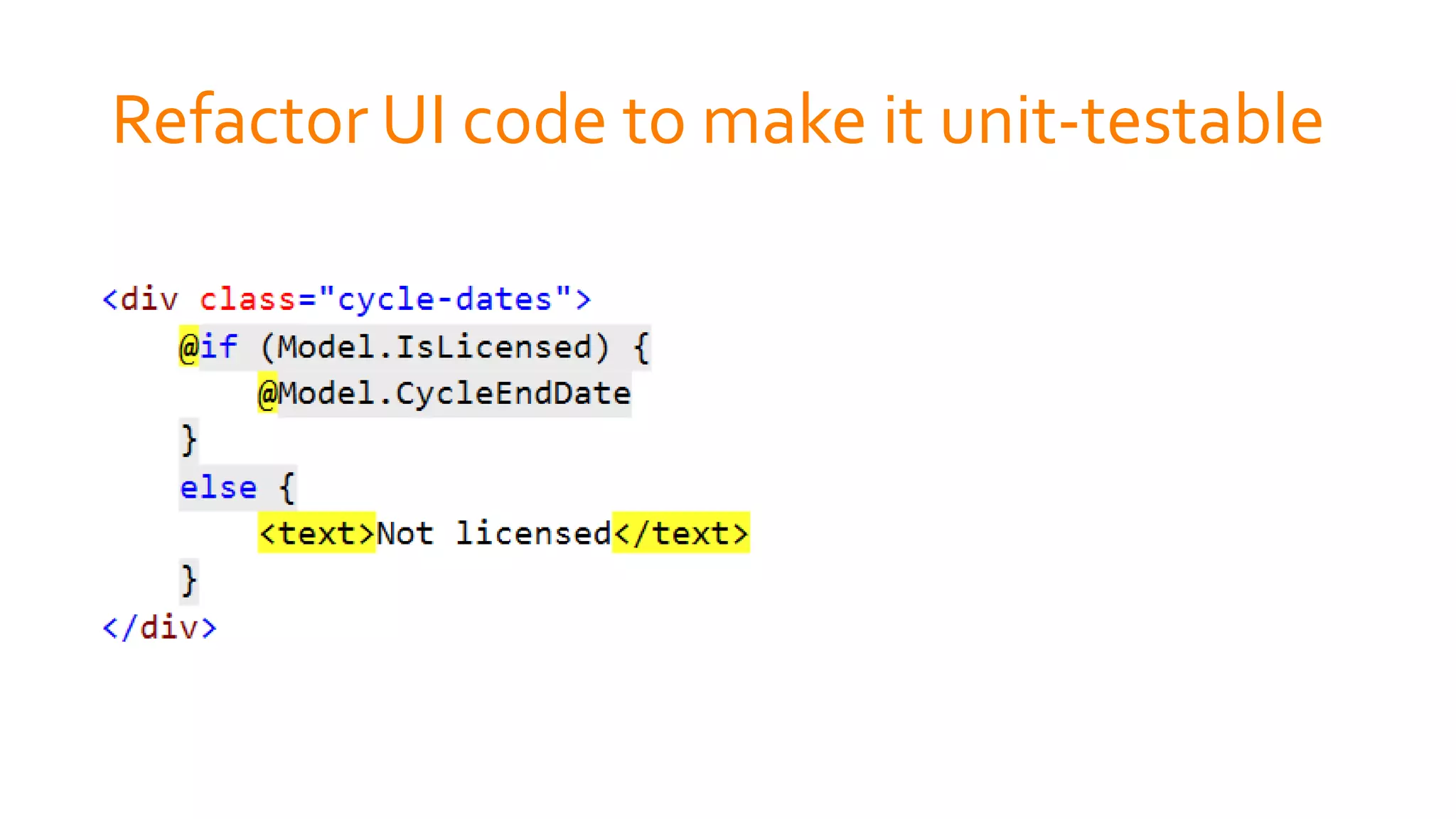 Refactor UI code to make it unit-testable
 