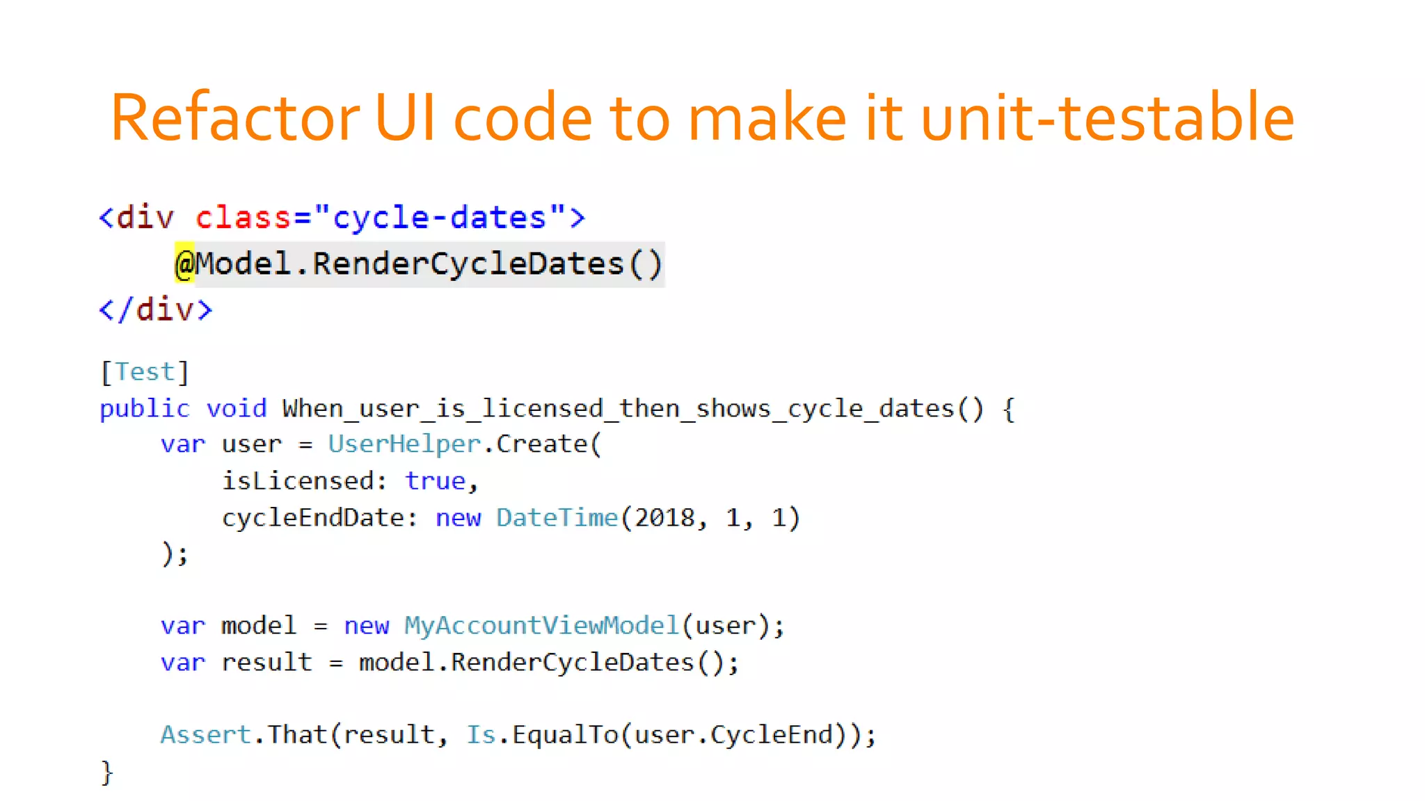 Refactor UI code to make it unit-testable
 