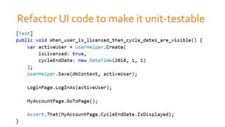 Refactor UI code to make it unit-testable
 