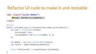 Refactor UI code to make it unit-testable
 
