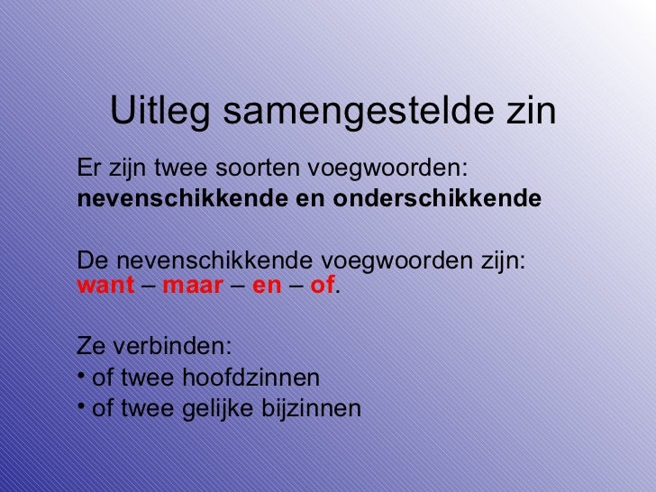 Uitleg samengestelde zin