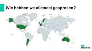 Wie hebben we allemaal gesproken?
 