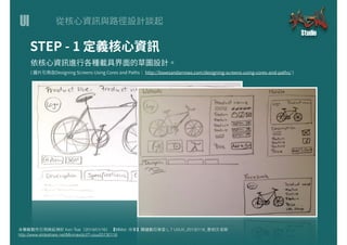 UI
本簡報製作引⽤用與延伸於 Ken Tsai（2014/01/16） 【MMdc 分享】關鍵數位學堂 L.7 UI/UX_20130116_蔡柏⽂文⽼老師
http://www.slideshare.net/Minmaxdc/l7-uiux20130116
 