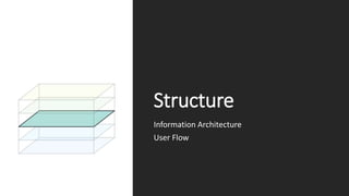 Structure
Information Architecture
User Flow
 