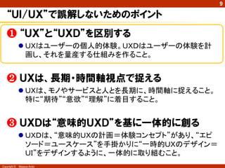 9




                        あなたはこのＵＩ／ＵＸの議論を
                           どう考えますか？
                          なぜそう思いますか？




Copyright ©   Masaya Ando
 