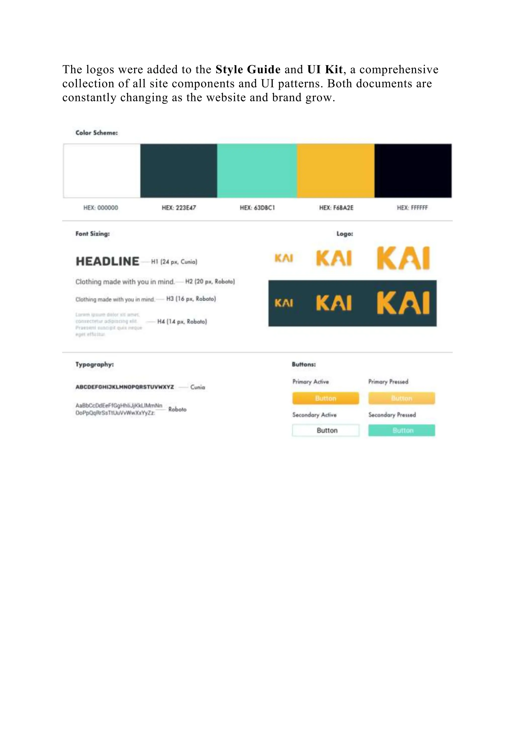 The logos were added to the Style Guide and UI Kit, a comprehensive
collection of all site components and UI patterns. Both documents are
constantly changing as the website and brand grow.
 
