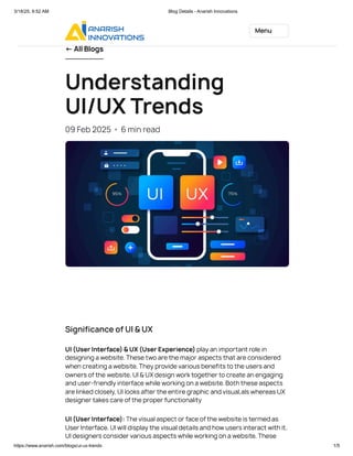 Understanding UI UX Trends - UI (User Interface) & UX (User Experience ...