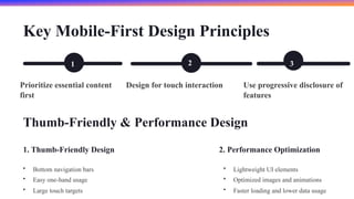 Core Features Design Comprehensive UI & UX Design Principles for Mobile Apps | PPTX