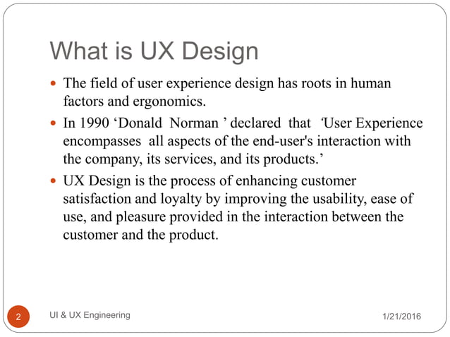 UI & UX Engineering | PPT
