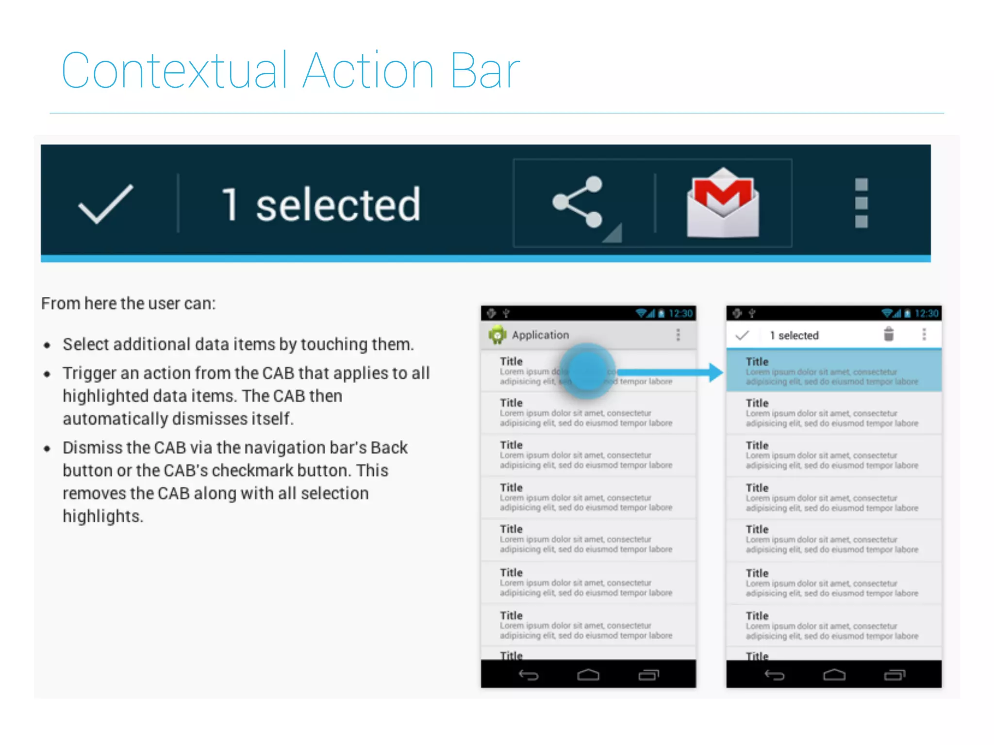 Contextual Action Bar
 