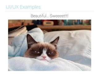 UI/UX Examples
Beautiful… Sweeeet!!!!
 