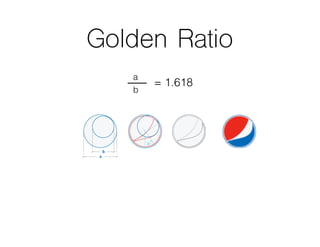 Golden Ratio
a
b
= 1.618
 