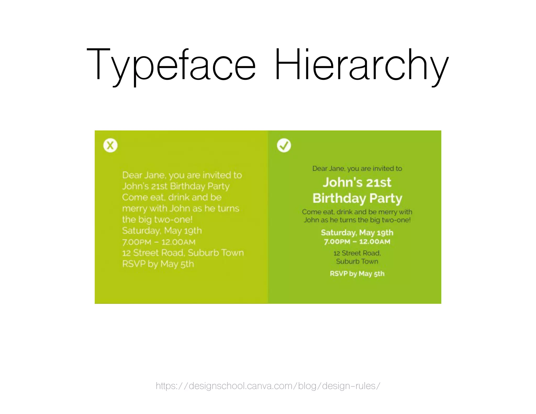 Typeface Hierarchy
https://designschool.canva.com/blog/design-rules/
 