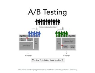 A/B Testing
http://www.smashingmagazine.com/2010/06/the-ultimate-guide-to-a-b-testing/
 