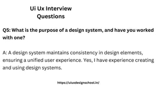 Ui Ux Interview Questions | PPTX