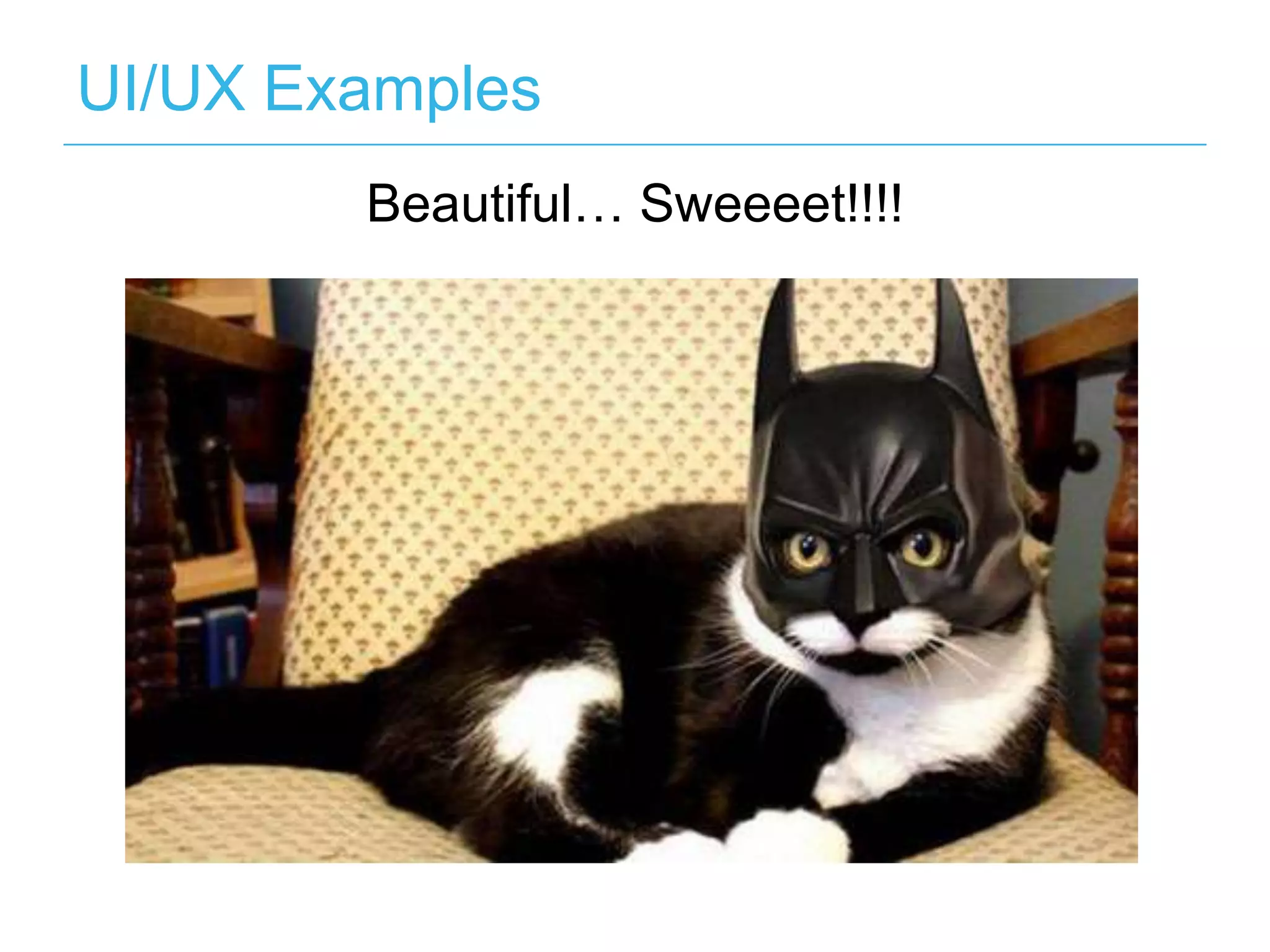 UI/UX Examples
        Beautiful… Sweeeet!!!!
 
