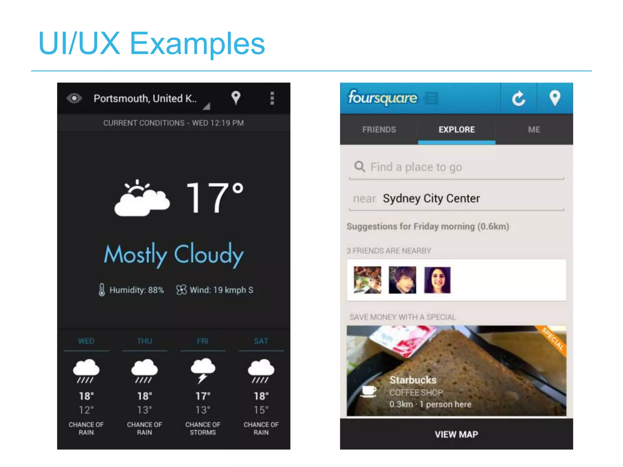 UI/UX Examples
 