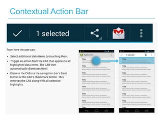 Contextual Action Bar
 