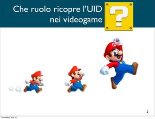 Meta-Percezioni
La UI si esprime con elementi informativi che trasmettono lo “status” o i sentimenti
dell’avatar al giocatore.
UI-Meta
Meta-Rappresentazioni
La UI si esprime con elementi informativi che fanno parte del mondo di gioco ma che
vengono presentati all’utente in overlay.
22
 
