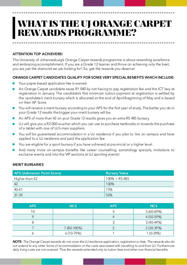 University of Johannesburg Orange Carpet Rewards Programme