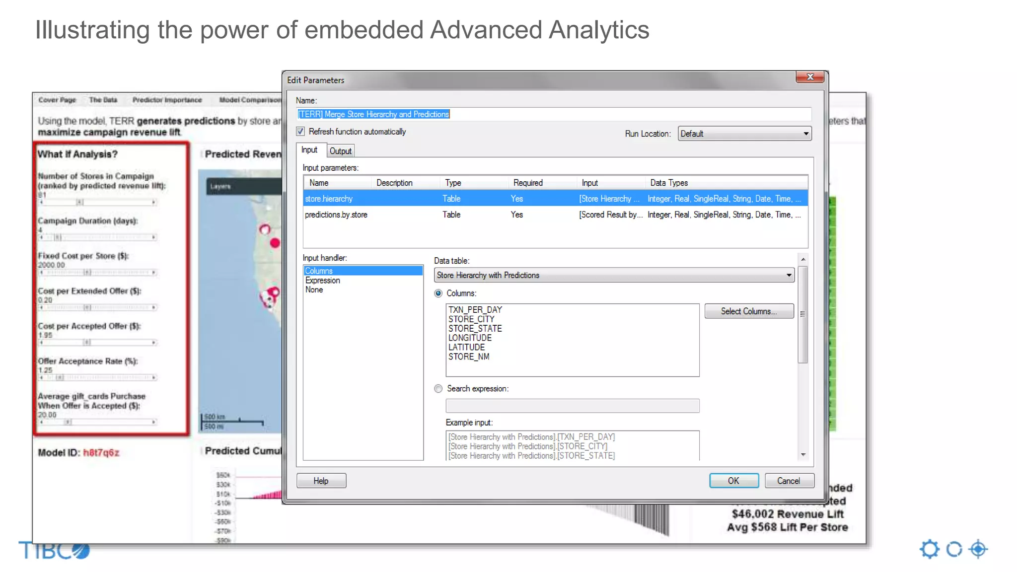 Illustrating the power of embedded Advanced Analytics
 