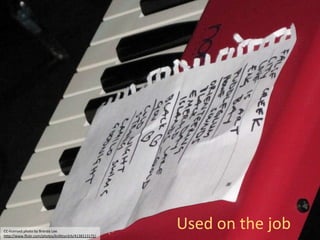 Used on the job




CC-licensed photo by Brenda Lee
http://www.flickr.com/photos/kn0ttyn3rb/4138113172/
                                                                               Used on the job
                                                      Diagrams for "Building Job Aids"           6
 