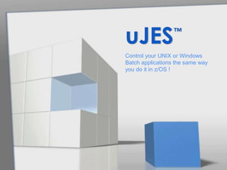 Control your UNIX or Windows
Batch applications the same way
you do it in z/OS !
uJES™
 