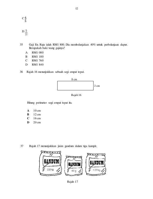 Ujian akhir tahun 5 matematik k1