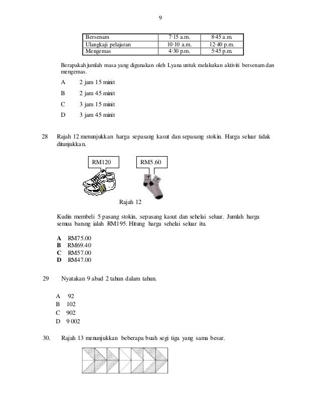 Ujian akhir tahun 5 matematik k1