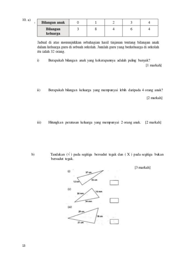 Ujian akhir tahun matematik tingkatan 1 2