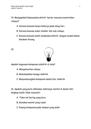 Unit 7 Elektrik Tahun 2 Lw Worksheet