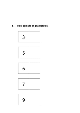 Ujian Bulan Mac Matematik Tahun 1