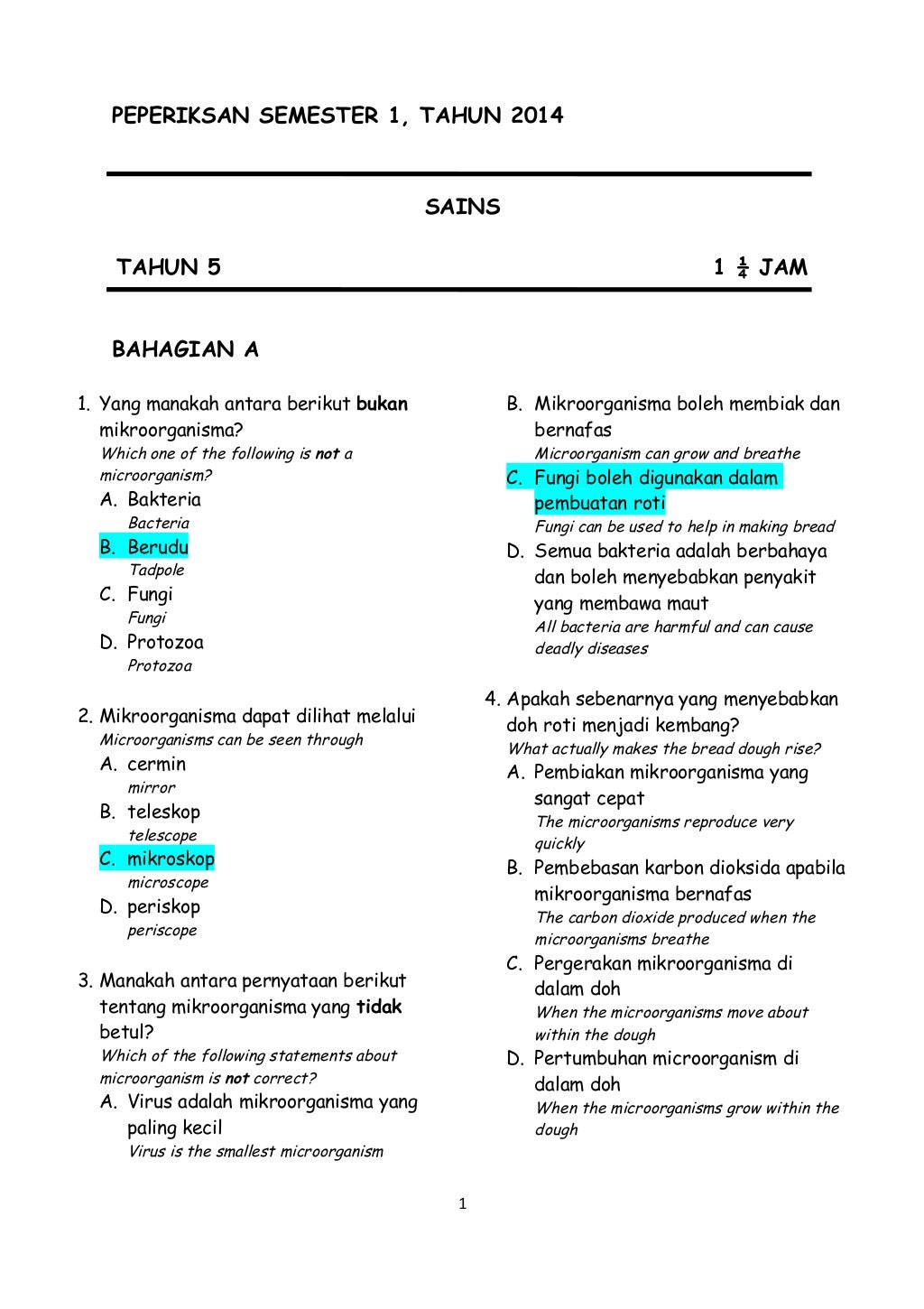 Ujian bulan  mac tahun  5 