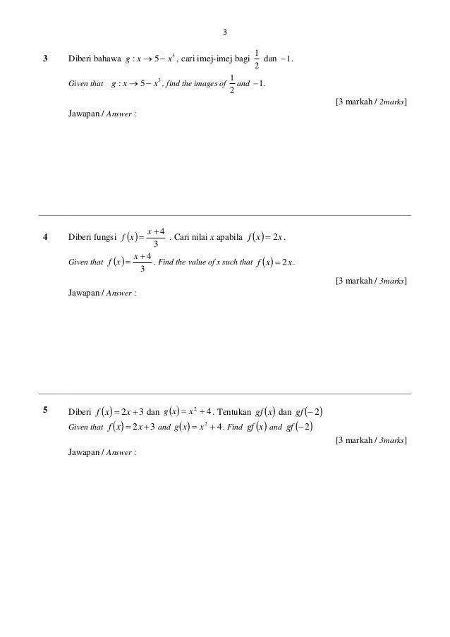 Ujian Mac Matematik Tambahan Tingkatan 4 K2
